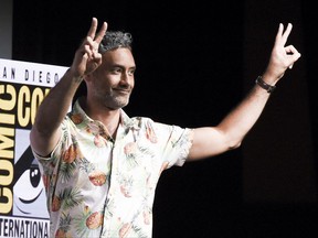Taika Waititi attends the "Marvel" panel on day 3 of Comic-Con International on Saturday, July 22, 2017, in San Diego. (Photo by Richard Shotwell/Invision/AP)