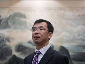 China's Ambassador to Canada Lu Shaye is shown at the Embassy of the People's Republic of China in Canada, in Ottawa on Thursday, June 29, 2017. He has been pushing a free trade deal
