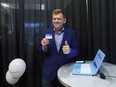 Wildrose Leader Brian Jean casts his vote during the Unity Vote at the Wildrose Special General Meeting in Red Deer, Alta., on Saturday, July 22, 2017.