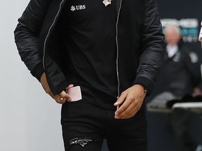 Mercedes driver Lewis Hamilton of Britain arrives at Silverstone circuit for the British Formula One Grand Prix, Silverstone, England, Thursday, July 13, 2017. The British Grand Prix will be held on Sunday, July 16, 2017.  (AP Photo/Frank Augstein)