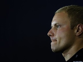 Mercedes driver Valtteri Bottas of Finland listens during a press conference ahead of the British Formula One Grand Prix at Silverstone circuit, Silverstone, England, Thursday, July 13, 2017. The Grand Prix will be held on Sunday. (AP Photo/Frank Augstein)