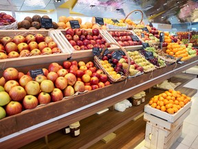 Shelf with fruits