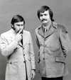 Hart Pomerantz, left, and Lorne Michaels in 1969.