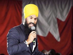 Jagmeet Singh at the launch of his bid for the federal NDP leadership in Brampton, Ont., on May 15, 2017.