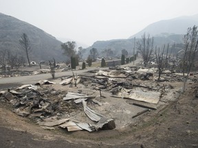 The area of Boston Flats, B.C. is pictured Tuesday, July 11, 2017 after a wildfire ripped through the area earlier in the week. THE CANADIAN PRESS/Jonathan Hayward