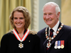 Julie Payette is invested as an Officer of the Order of Canada by current Governor General David Johnston in 2011.