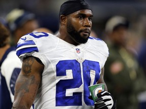 FILE - In this Nov. 8, 2015, file photo, Dallas Cowboys running back Darren McFadden stands on the sidelines during the second half of an NFL football game against the Philadelphia Eagles, in Arlington, Texas. McFadden said his relatives were among the people injured in the shooting at a Little Rock nightclub. McFadden issued the statement Monday, July 3, 2017, after a Little Rock television station posted video that appeared to show the football star outside the club following the shooting. McFadden asked for privacy and did not release the medical conditions or any other details about his relatives. (AP Photo/Brandon Wade, File)