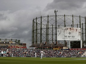 Play starts on the first day of the third test match between England and South Africa at The Oval cricket ground in London, Thursday, July 27, 2017. It is the 100th test match to be played at the ground. (AP Photo/Kirsty Wigglesworth)