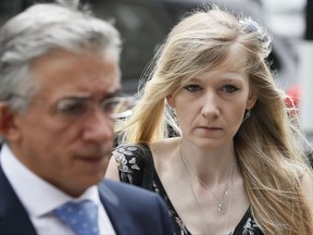 Connie Yates, mother of critically ill baby Charlie Gard arrives at the Royal Court of Justice in London, Wednesday, July 26, 2017. A British judge is set to rule on where Charlie Gard, a baby with a rare genetic disease, will spend the last days of his life. A High Court judge will decide whether his parents' wish to take him home to die will be granted. (AP Photo/Kirsty Wigglesworth)