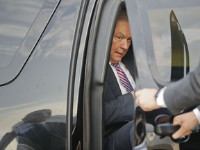 Attorney General Jeff Sessions steps out of vehicle before boarding his plane at Andrews Air Force Base, Md., Thursday, July 27, 2017. Sessions is traveling to El Salvador to meet with local leaders and discuss their efforts to fight gangs like MS-13. (AP Photo/Pablo Martinez Monsivais)