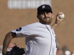 Detroit Tigers starting pitcher Matthew Boyd throws during the first inning of the team's baseball game against the Houston Astros, Saturday, July 29, 2017, in Detroit. (AP Photo/Carlos Osorio)
