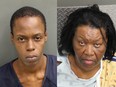 This combined image of July 7, 2017 booking photos provided by Orange County Corrections shows Lakesha Lewis (left) and Callene Barton (right) after they were arrested in Orlando, Fla.