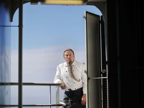 Chief steward Mika Tiilikka, 54, stands for a portrait aboard the Finnish icebreaker MSV Nordica as the ship sails north in the Chukchi Sea in the Arctic, Friday, July 14, 2017. Tiilikka, who has been growing his beard for 17 years, has worked aboard icebreakers since 2002 and spends about half the year at sea. He told his mother at the age of four that he wanted to be a chef and a sailor and grew up learning her recipes like sauerkraut and pork soup. "She's my inspiration," Tiilikka said. (AP Photo/David Goldman)