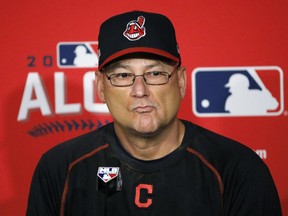 FILE - In this Oct. 14, 2016, file photo, Cleveland Indians manager Terry Francona talks during a news conference before Game 1 of baseball's American League Championship Series against the Toronto Blue Jays, in Cleveland. Francona underwent a procedure to correct an irregular heartbeat that sidelined him for a few games and will keep him away from the All-Star Game next week. The 58-year-old Francona, who had been experiencing dizziness, fatigue and a rapid heart rate over the last month, had a cardiac ablation performed on Thursday, July 6, 2017, at the Cleveland Clinic. (AP Photo/Gene J. Puskar, File)