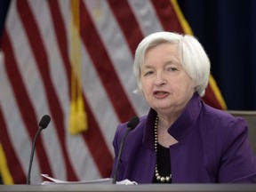 FILE - In this Wednesday, June 14, 2017, file photo, Federal Reserve Chair Janet Yellen speaks in Washington, to announce the Federal Open Market Committee decision on interest rates following a two-day meeting. Yellen releases her semiannual report to Congress, Friday, July 7, 2017. (AP Photo/Susan Walsh, File)