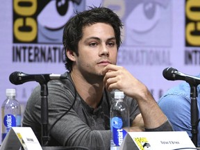 FILE - In this July 20, 2017 file photo, Dylan O'Brien appears at the "Teen Wolf" panel on during Comic-Con International in San Diego. O'Brien said Monday that filming his starring role in "American Assassin" helped him recover from serious injuries he sustained on the the set of "The Maze Runner: The Death Cure" in March 2016. (Photo by Al Powers/Invision/AP, File)
