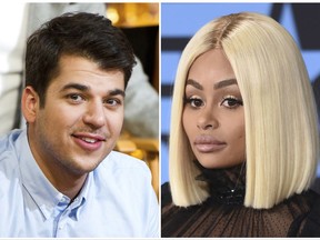 In this combination photo, TV personality Rob Kardashian, left, appears in New York on Nov. 23, 2011 and his former fiancee Blac Chyna appears at the BET Awards in Los Angeles on June 25, 2017. Kardashian was trending last week after attacking his former fiancée on Instagram in a flurry of posts so explicit his account was shut down. (Photos by Charles Sykes, left, and Richard Shotwell/Invision/AP, File)