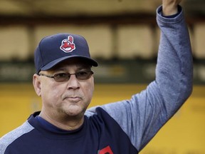 Cleveland Indians manager Terry Francona waits in the dugout prior to the team's baseball game against the Oakland Athletics on Friday, July 14, 2017, in Oakland, Calif. Francona rejoined his team one week after undergoing a minor procedure for an irregular heartbeat. The 58-year-old Francona was supposed to manage the American League during Tuesday's All-Star Game but opted out after undergoing a cardiac ablation procedure at the Cleveland Clinic on July 6. (AP Photo/Ben Margot)