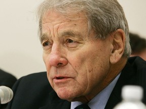 FILE – In this March 8, 2007, file photo, U.S. Rep. Ralph Regula, R-Ohio, on the House Appropriations Subcommittee on Financial Services and General Government, questions U.S. Supreme Court Justices Clarence Thomas and Anthony Kennedy about the court's 2008 fiscal budget request on Capitol Hill in Washington. Regula, a northeastern Ohio member of the U.S. House of Representatives for 36 years before retiring in 2008, and a key player in creating Cuyahoga Valley National Park, died Wednesday, July 19, 2017, his son said. He was 92. (AP Photo/Charles Dharapak, File)