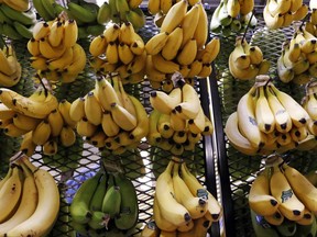 This May 3, 2017, photo shows bananas for sale at a Whole Foods Market in Upper Saint Clair, Pa. On Thursday, July 13, 2017, the Labor Department reports on U.S. producer price inflation in June. (AP Photo/Gene J. Puskar)