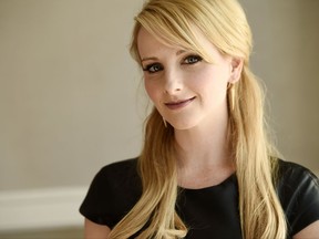 FILE - In this March 8, 2016, file photo, Melissa Rauch, a cast member and co-writer of "The Bronze," poses for a portrait at the Four Seasons Hotel in Los Angeles. Rauch announced her pregnancy in an essay for Glamour magazine published online on July 11, 2017. (Photo by Chris Pizzello/Invision/AP, File)