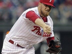 Philadelphia Phillies pitcher Jake Thompson throws during the first inning of a baseball game against the Atlanta Braves, Friday, July 28, 2017, in Philadelphia. (AP Photo/Tom Mihalek)