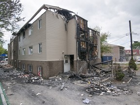 The Oasis seniors' residence is shown after an early morning fatal fire in Terrebonne, Que., northeast of Montreal, on Sunday, July 9, 2017.