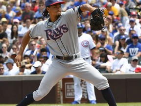 Tampa Bay Rays starting pitcher Chris Archer (22) delivers during the first inning of a baseball game against the Chicago Cubs on Tuesday, July 4, 2017, in Chicago. (AP Photo/Matt Marton)