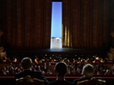 Russian President Vladimir Putin, left, and Brazilian President Michel Temer, right, attend a concert of winners of the XIII International Ballet Competition in the Bolshoi Theater in Moscow, Russia.