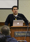 Niigaan Sinclair speaks at a Manitoba First Nations Education and Resource Centre conference in 2014.