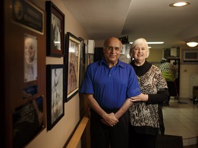 Sharif Khan and Karen Khan in their Toronto home on May 8, 2017. Sharif, one of the all-time greatest players of hardball squash suffered a stroke 3 years ago.