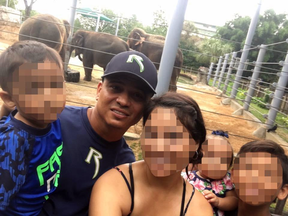 Gabriel Cornejo, second from left, seen in a family photo provided by his lawyer.