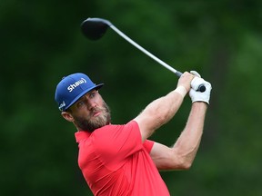 Graham DeLaet tees off on the 17th hole at the Greenbrier Classic on July 6.
