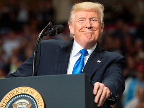 U.S. President Donald Trump speaks during a "Make America Great Again" rally in Youngstown, Ohio, July 25, 2017.