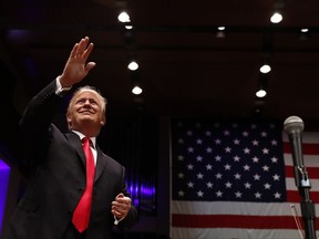 President Donald Trump waves to the audience as he arrives to speak during the Celebrate Freedom event at the Kennedy Center for the Performing Arts in Washington, Saturday, July 1, 2017.