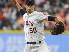 Houston Astros starting pitcher Charlie Morton delivers during the first inning of a baseball game against the Tampa Bay Rays, Monday, July 31, 2017, in Houston. (AP Photo/Eric Christian Smith)