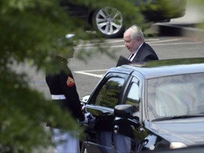 FILE - In this May 10, 2017, file photo, Russian Ambassador to the United States Sergey Kislyak arrives at the White House in Washington for a meeting with President Donald Trump.  The United States and Russia worked July 3, to restore a key diplomatic channel between the two clashing nations, days before President Donald Trump planned to hold his first face-to-face meeting with Russian President Vladimir Putin. Kislyak, under immense scrutiny in the U.S. over his contacts with Trump campaign associates, met in Washington with Undersecretary of State Thomas Shannon for a meeting that focused partly on preparations for the highly anticipated presidential tete-a-tete. Trump and Putin are to sit down on the sidelines of the Group of 20 summit taking place at the end of the week in Germany. (AP Photo/Susan Walsh, File)