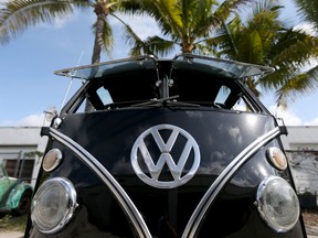 The front of a 1955 Volkswagen Oval-Window bus