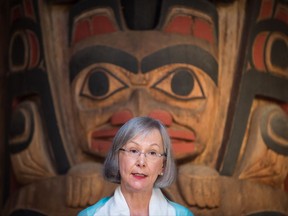 Marion Buller, Chief Commissioner of the National Inquiry into Missing and Murdered Indigenous Women and Girls, speaks during a news conference at Haida House at the Museum of Anthropology, in Vancouver on Thursday, July 6, 2017. Buller defended the process they've gone through so far, saying in eight months they've hired staff, opened offices, held their first hearing and put life to the terms of reference. THE CANADIAN PRESS/Darryl Dyck