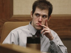 FILE - In this Thursday March 29, 2007, file photo, William Morva watches as prospective jury members are interviewed to serve in his attempted robbery trial in Montgomery County Circuit Court in Christiansburg, Va. Morva is scheduled to receive a lethal injection Thursday, July 6, 2017, for the killings of a hospital security guard and a sheriff's deputy in 2006. Morva's attorneys and mental health advocates are calling on Virginia Gov. Terry McAuliffe to spare his life. (Matt Gentry/The Roanoke Times via AP, File)