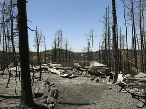 A home was completely destroyed by the wildfire at Brian Head on Friday, June 30, 2017. (Jeffrey D. Allred/The Deseret News via AP)