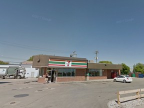 The 7-Eleven in Winnipeg, where a bomb in bag changed hands at least twice before exploding and injuring two people.
