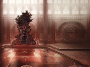 The iron throne in all its glory, via Game of Thrones: The Illustrated Edition.