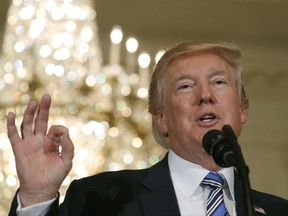 President Donald Trump speaks at the White House in Washington on July 17, 2017.