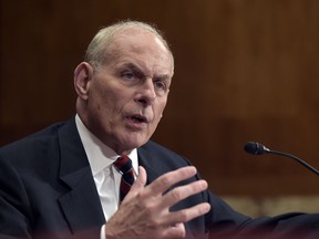 FILE - In this May 25, 2017, file photo, Homeland Security Secretary John Kelly testifies on Capitol Hill in Washington. Kelly says states should not be wary of asking for the federal government's help to strengthen election systems in light of Russian meddling in last year's election. (AP Photo/Susan Walsh, File)