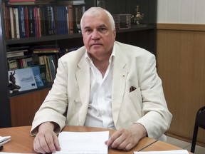 In this photo taken on Monday, July 24, 2017, Vladimir Makeev, attorney to alleged hacker Yevgeny Nikulin and a member of Moscow City Bar Association speaks to the Associated Press in Moscow, Russia. The U.S. has orchestrated the arrest of five alleged Russian cybercriminals across Europe in the past nine months. The operations come at a fraught moment in relations between Russia and the U.S., where politicians are grappling with the allegation that Kremlin hackers intervened in the 2016 election. (AP Photo/Ahmad Katib)