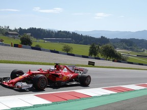 Ferrari driver Sebastian Vettel of Germany steers his car during the first free practice session, at the Red Bull Ring in racetrack, in Spielberg, Austria, Friday, July 7, 2017. The Formula One Grand Prix will be held on Sunday. (AP Photo/Darko Bandic)