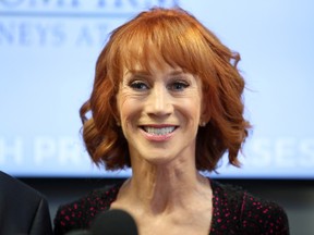 Griffin speaks during a press conference at The Bloom Firm on June 2, 2017 in Woodland Hills, California.