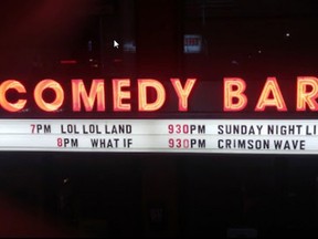 A shot of Comedy Bar in Toronto posted to a GoFundMe page after its doors were vandalized following a controversy over a "Free Speech in Comedy" night.