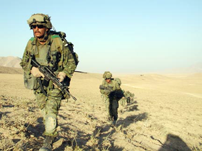 Canadian soldiers on patrol in Kandahar in 2002.